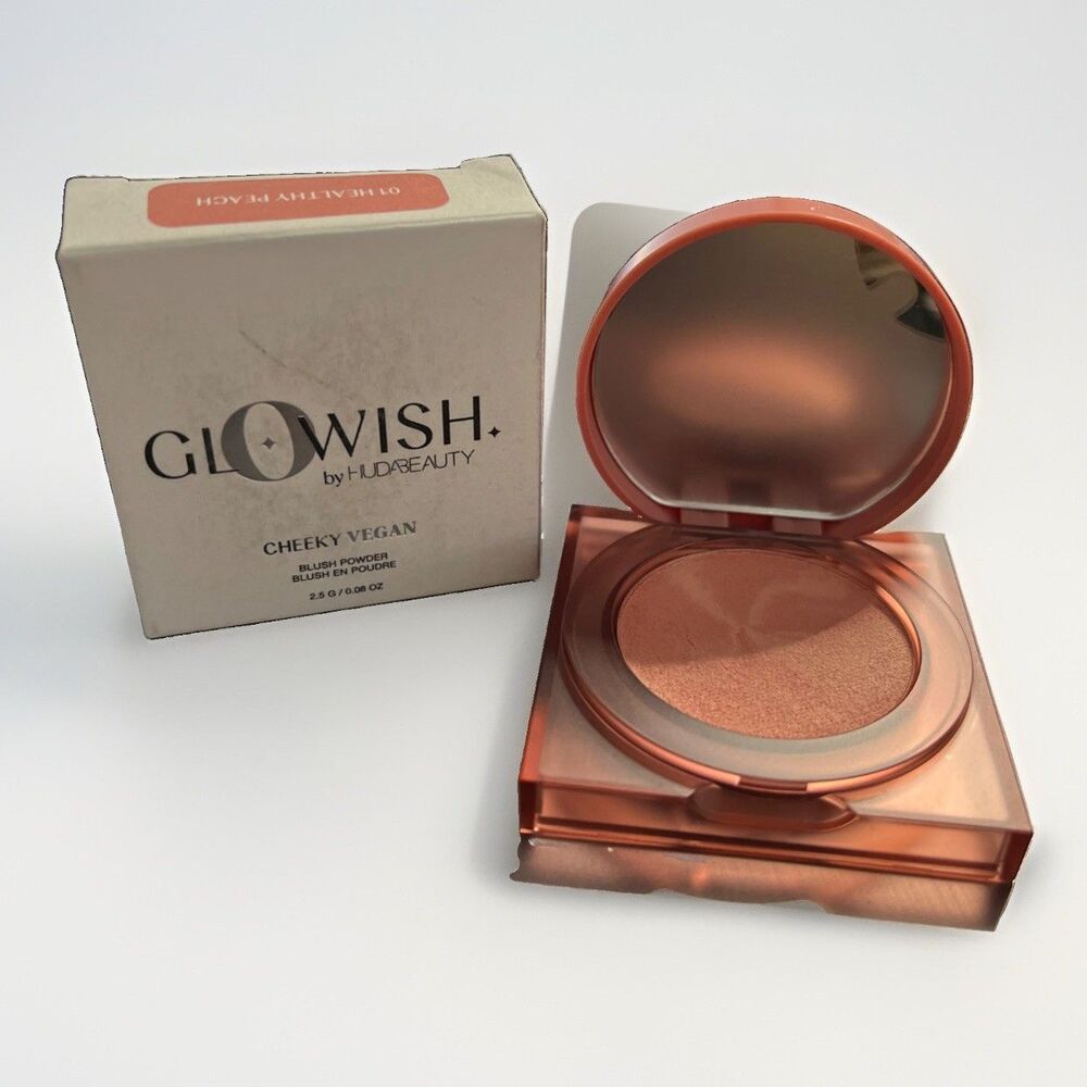 New HUDA BEAUTY GLOWISH Cheeky Blush Powder #01 Healthy Peach 2.5g